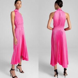 A.L.C. Renzo B High-Neck Pleated Midi Dress